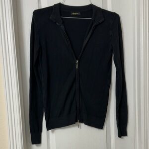 Skywomen black double zipper sweater cardigan size L